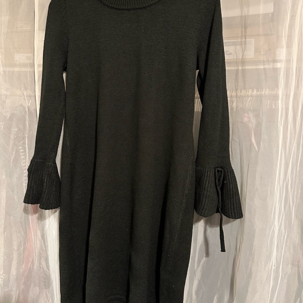 New York & Company Sweater Dress with Tied Bell Sleeves
